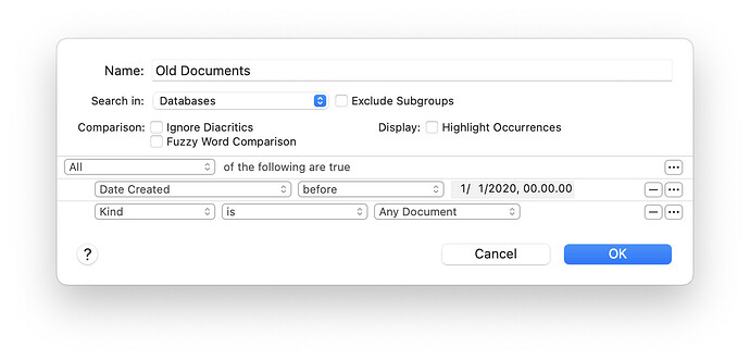 Smart rule: Kind is Any Document