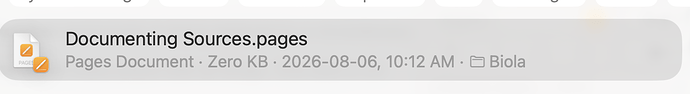 Documenting Sources, Biola
