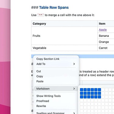 markdown-tables-light