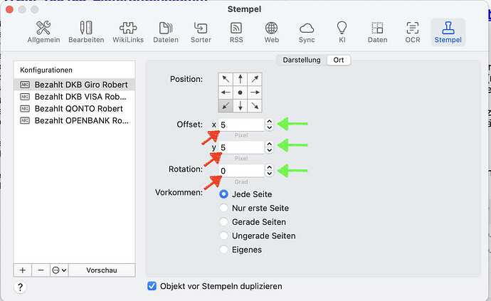 but stamp preferences