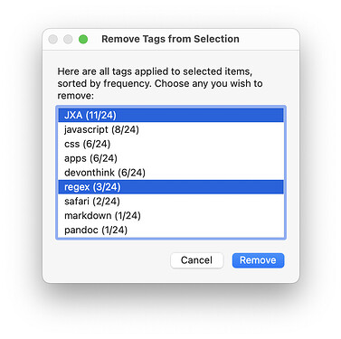 "Choose from list"-dialog