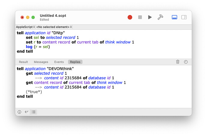 AppleScript comparison