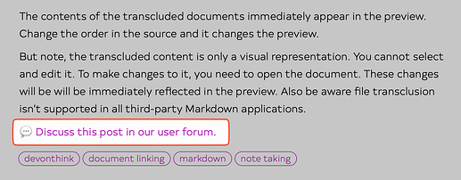 Blog post dicussion link