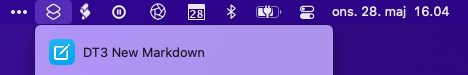 Shortcuts menu bar