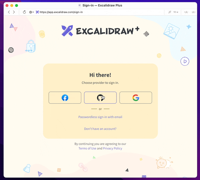 "Sign In with GitHub" pop-up